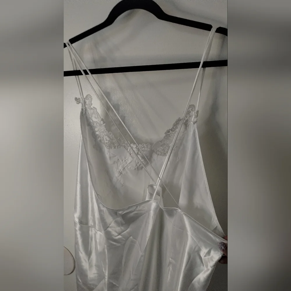 Vintage‎ California Miss White Satin Lace Nightgown Dress & Robe Size 2X 22W/24W
